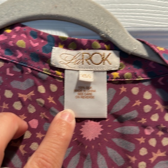 LaRok 100% Silk Purple Bohemian Printed Wrap Kimono Mini Dress XS/S Festival - Picture 2 of 6